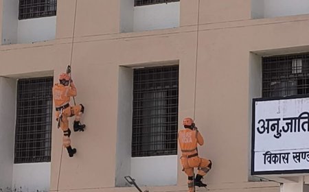 आपदा से निपटने एनडीआरएफ की टीम ने माॅक ड्रिल द्वारा दी प्रभावी राहत कार्य की जानकारी  बताए गए आपातकालीन स्थितियों में राहत और बचाव कार्यों को अंजाम देने के तरीके